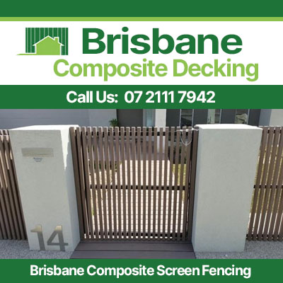 Composite screen fencing with vertical brown slat design for privacy and style in Brisbane